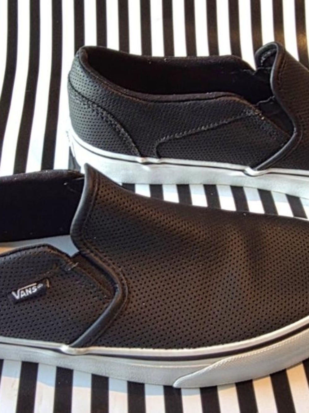 Vans Black Perforated Slip-On Sneakers - Picture 3 of 9
